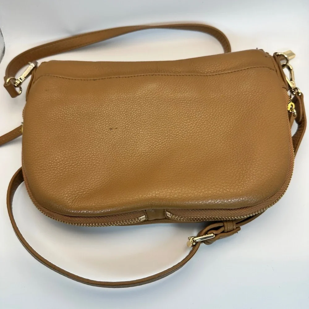 Vince Camuto Crossbody Bag Women Small Tan Leather Classic Minimalist Boho